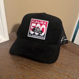 KIAURA black corduroy trucker hat